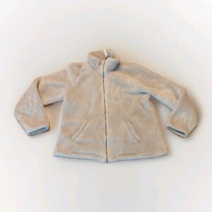 Torrid Sherpa Jacket Womens 00 M/L Beige Fuzzy Cozy Full Zip Soft